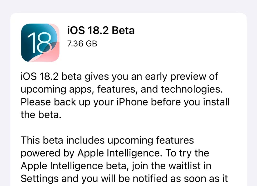 大量更新来了！iOS18.2 测试版推出，新增多项新功能